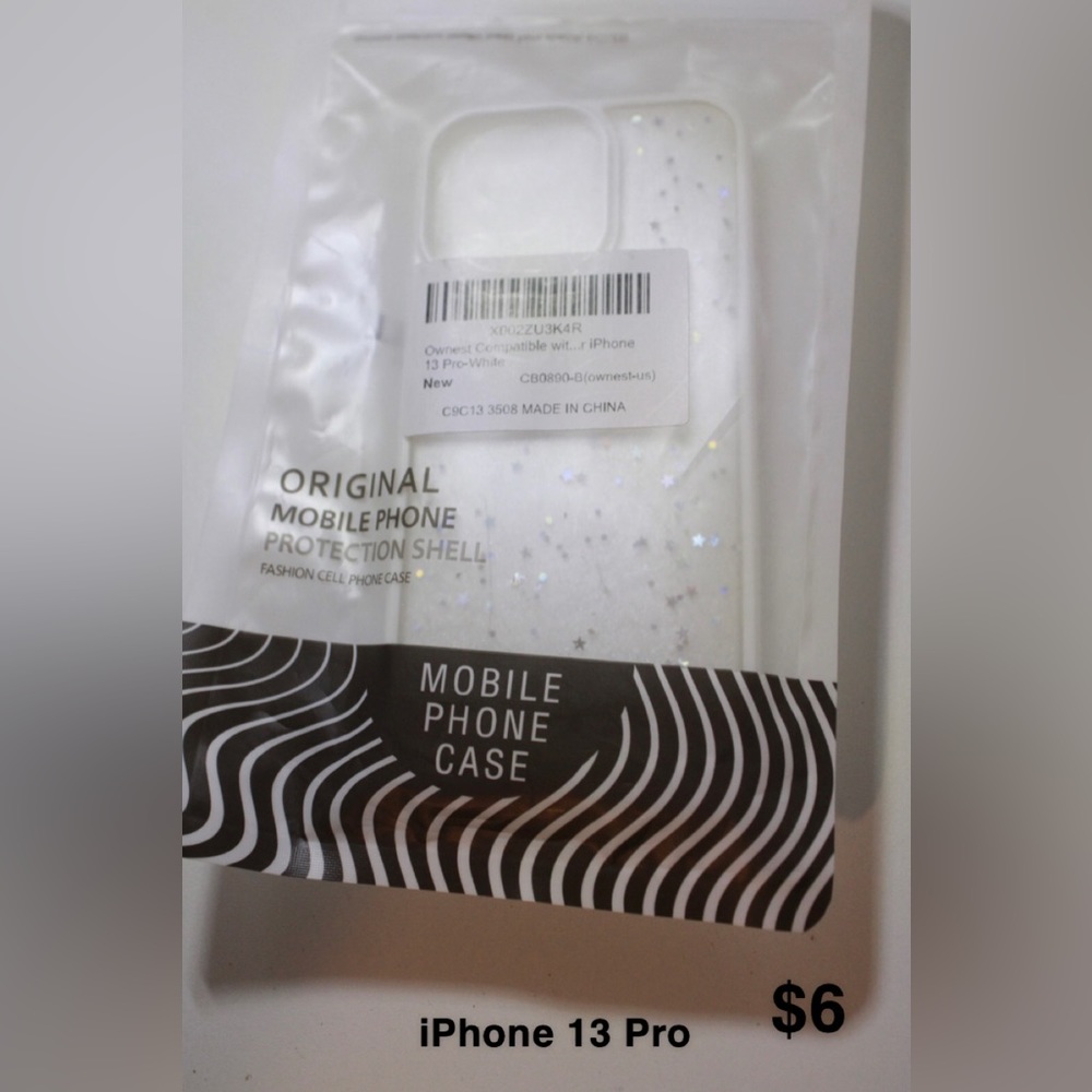 iPHONE 13 PRO WHITE GLITTERY CASE